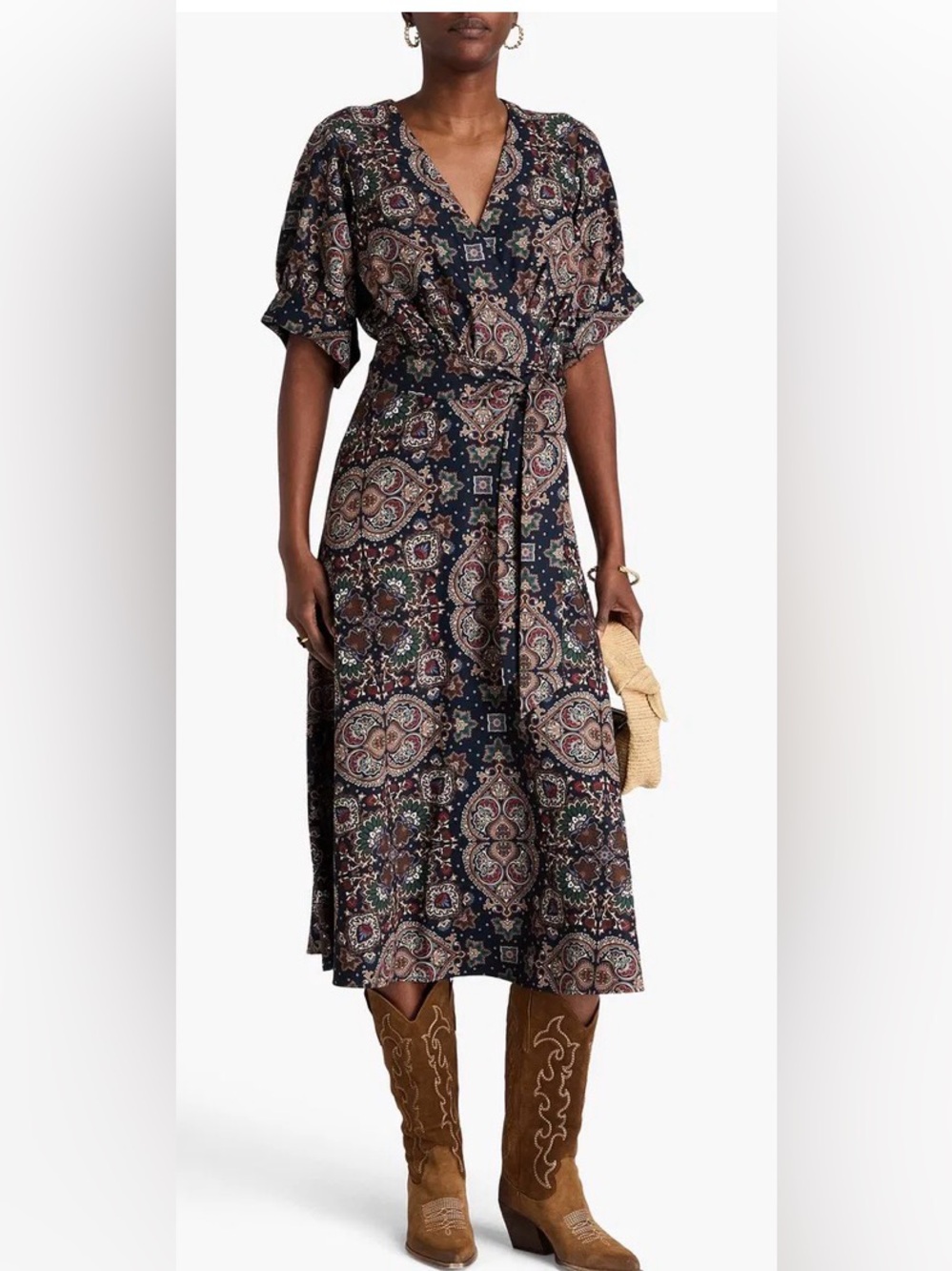 VERONICA BEARD
Wyatt Wrap-Effect Printed Crepe
Midi Dress